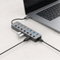 Hub USB-C Aisens 3.2 Gen2 8 ports gris 30 cm