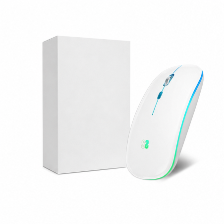Souris sans fil LED Dual Flat Mouse Blanc | Subblim