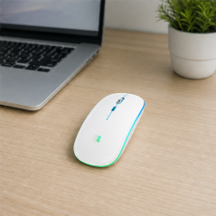 Souris sans fil LED Dual Flat Mouse Blanc | Subblim