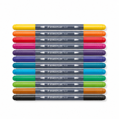 Staedtler 3004 Double-Ended Lettering Pens, 12 pack