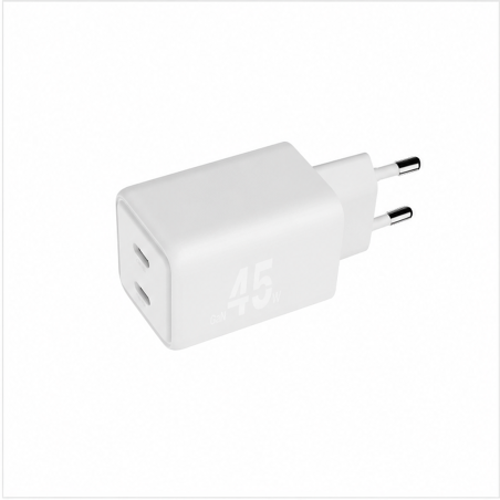 Chargeur GaN Blackbyte 45 W double USB-C, blanc