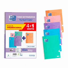 Oxford Classic Write & Erase pack 4+1 folio 4x4 mm