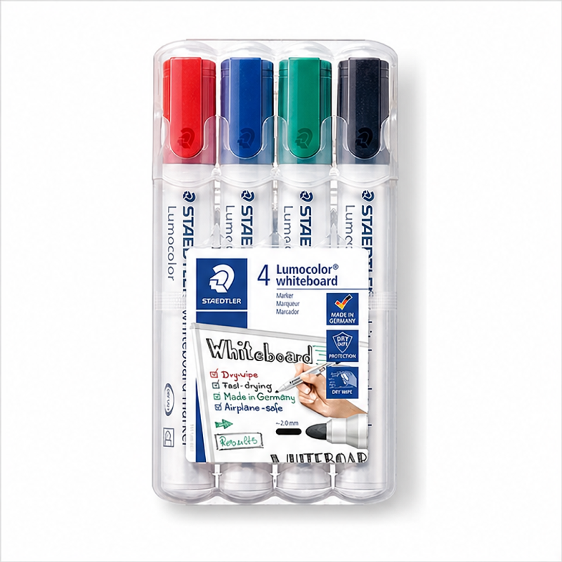 Staedtler Lumocolor 351 marqueurs pour tableau blanc, lot de 4