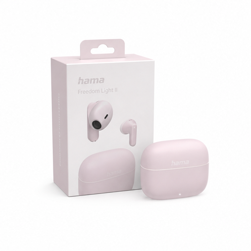 Hama Freedom Light II Bluetooth earbuds, microphone, pink
