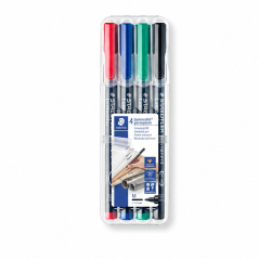 Staedtler Lumocolor 317 4-Pack Assorted Colours