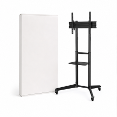 Aisens Wheeled TV Stand with DVD Shelf, Black