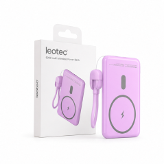 Leotec Power Bank sans fil 5000 mAh 20W Rose
