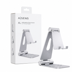 Support Aisens XL réglable smartphone/tablette, argent