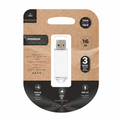 Clé USB TechOneTech 16 Go USB 2.0 blanche
