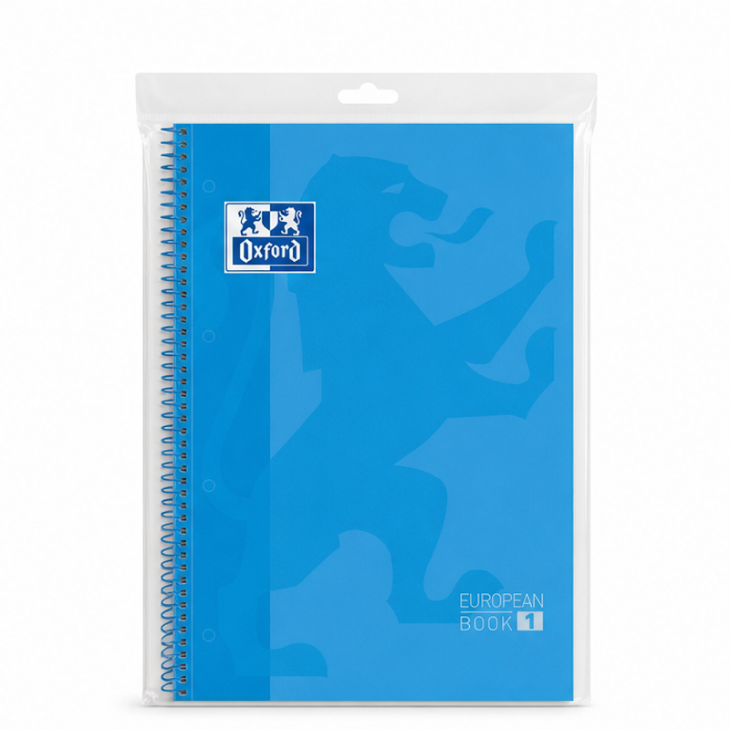 Oxford Europeanbook 1 A4+ quadrillé 5x5 mm, turquoise, 80 feuilles