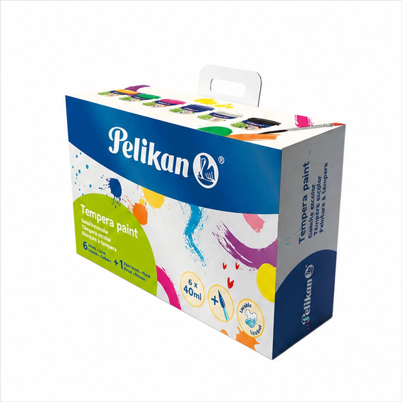 Pelikan Set de 6 gouaches 40 ml avec pinceau n° 4