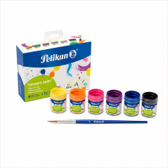 Pelikan 6 Tempera Paints 40 ml with No. 4 Brush
