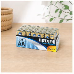Maxell AA LR06 1.5V Batteries, 32 Pack