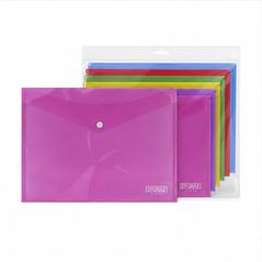 Ingraf pack of 10 A4 button envelopes assorted colors