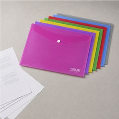 Ingraf pack of 10 A4 button envelopes assorted colors