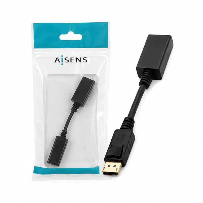Aisens DisplayPort to HDMI Converter 15 cm Black