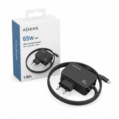 Aisens chargeur GaN 65W USB-C PD3.0 noir