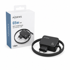 Aisens 65W GaN USB-C PD3.0 Charger, Black