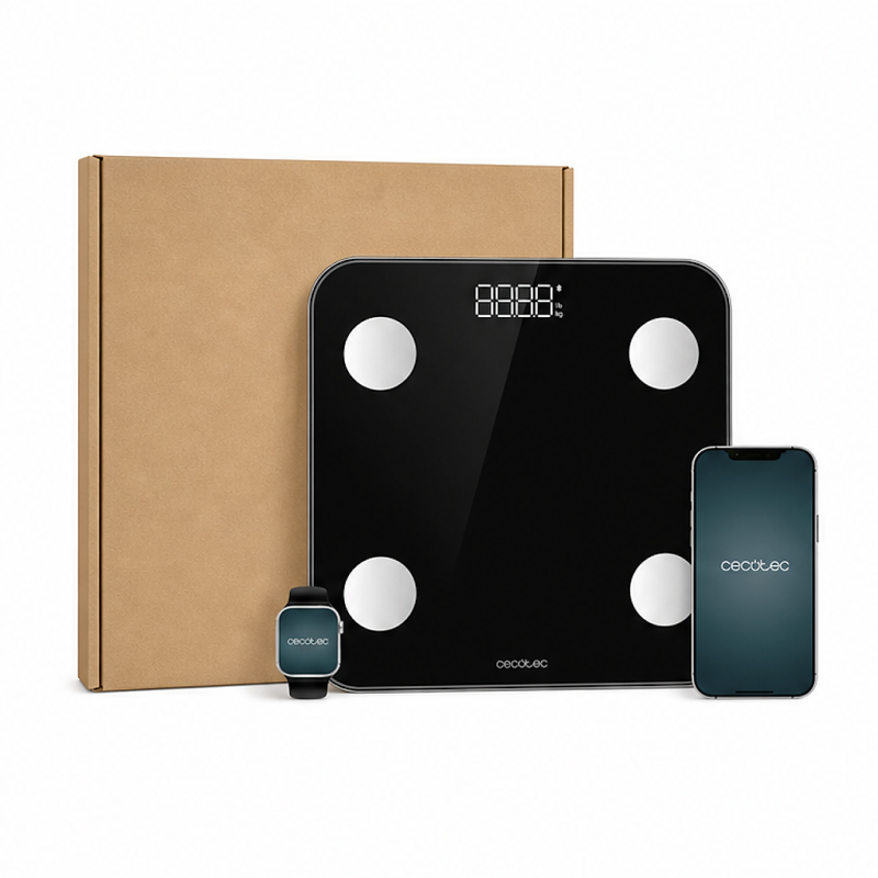 Cecotec Surface Precision Smart Black Bathroom Scale, 180 kg