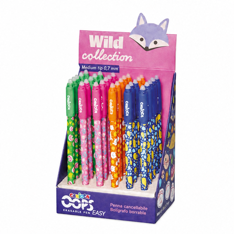 Carioca Wild Collection Oops présentoir 30 stylos effaçables