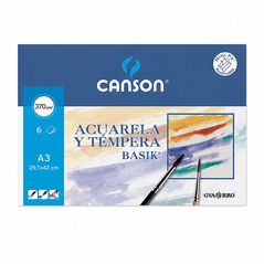 Canson Acuarela Basik A3 6 Sheet Paper 370 gsm