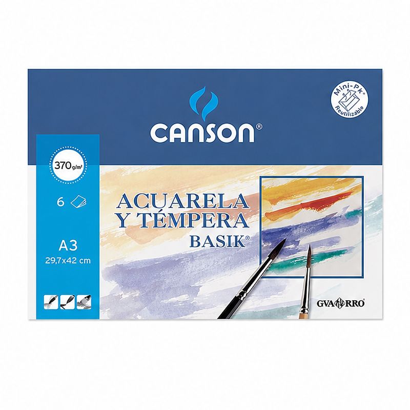 Canson Acuarela Basik Minipack A3 6 feuilles 370 g