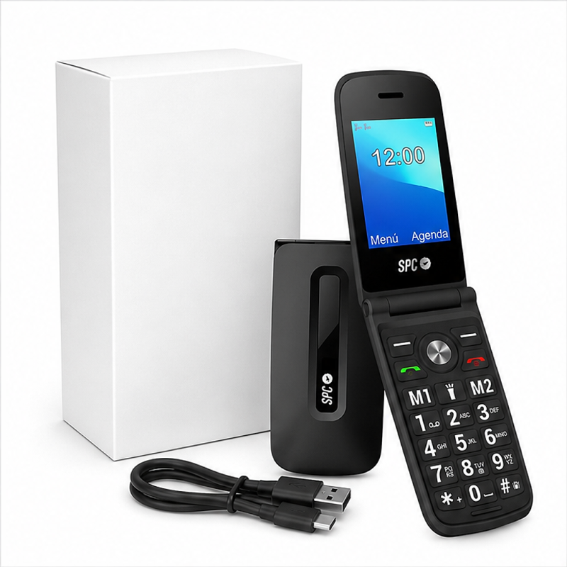 SPC Titan black flip phone