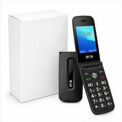 SPC Titan téléphone à clapet noir | Mobile senior