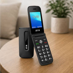 SPC Titan téléphone à clapet noir | Mobile senior