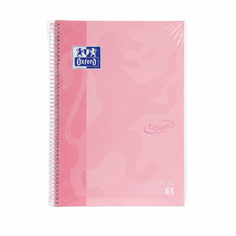 Oxford School Touch Europeanbook 1 A4+ 80 feuilles quadrillage 5 x 5 mm rose