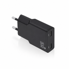 Aisens Chargeur GaN ultra fin 30W 2x USB-C, noir