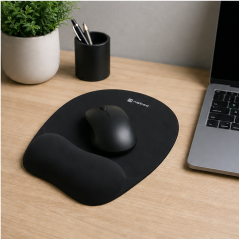 Natec Chipmunk Black Mouse Pad with Wrist Rest