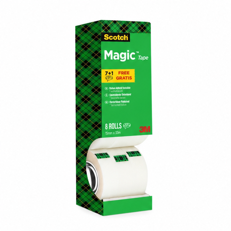 Scotch Magic Value Pack of 8 Invisible Tape Rolls 19 mm x 33 m