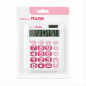 Milan Nata 8-digit desktop calculator in white and pink