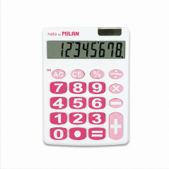 Milan Nata 8-digit desktop calculator white pink