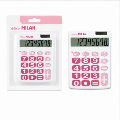 Milan Nata calculatrice de bureau 8 chiffres rose