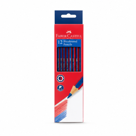 Faber-Castell Janus crayon rouge/bleu boîte 12 - lot de 12