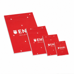 Enri Bloc de notes A5 80 feuilles 4x4 rouge - lot de 5