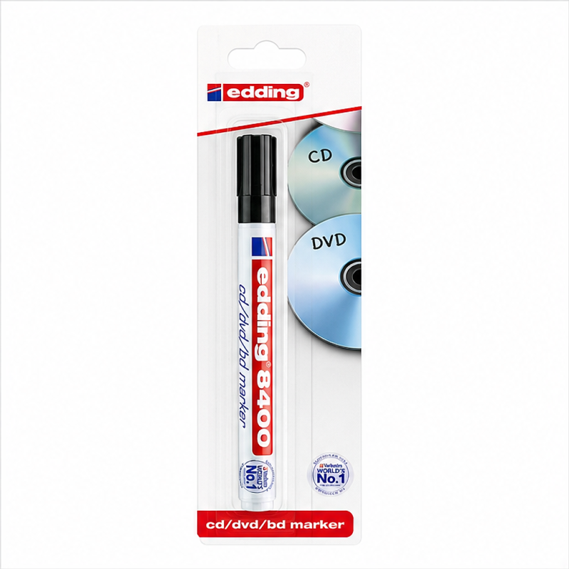 Edding 8400 Black CD/DVD/BD Marker - pack of 10