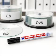 Edding 8400 Black CD/DVD/BD Marker, 0.5-1 mm - pack of 10