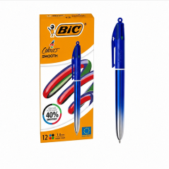 BIC 4 Colours Smooth Gradient Blue, 12 Pack - pack of 12