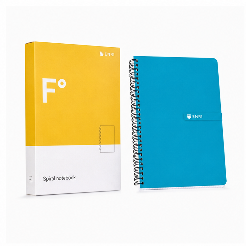 Enri Cahier à spirale Fº 80 feuilles lisses - lot de 10