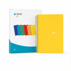 Cahier spirale Enri Fº 80 feuilles lisses - lot de 5 | Enri