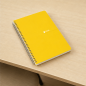 Cahier spirale Enri Fº à couverture rigide, uni, 80 feuilles, assorti - lot de 5