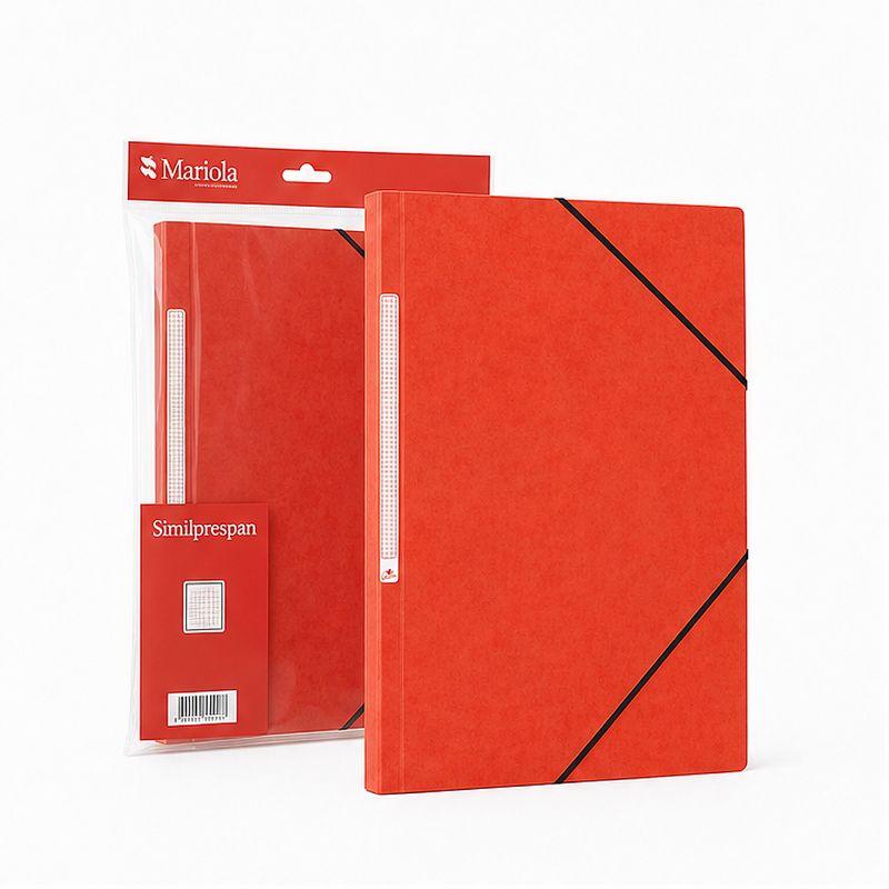 Chemise cartonnée Mariola Similprespan rouge, format folio - lot de 20