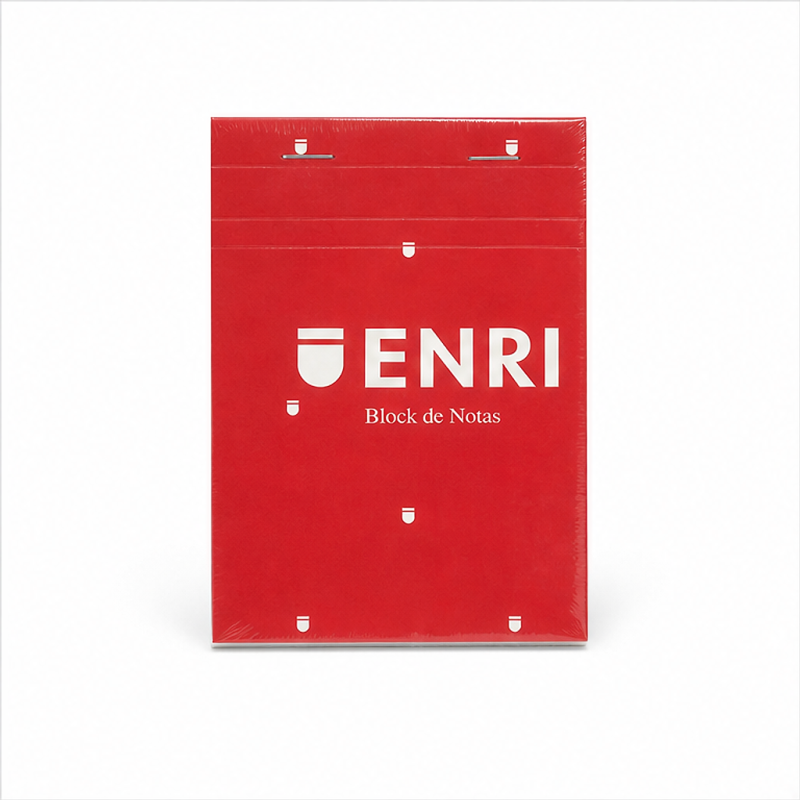 Enri A6 plain notepad, 80 sheets, red soft cover - pack of 10