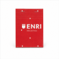 Bloc de notes Enri A6 lisse, 80 feuilles, couverture souple rouge - lot de 10