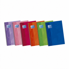 Oxford cahier spiralé Fº lisse 80 feuilles - lot de 5