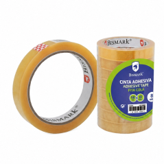 Bismark Transparent Adhesive Tape 19 mm x 66 m - pack of 8