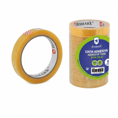 Bismark ruban adhésif transparent 19 mm x 66 m - lot de 8